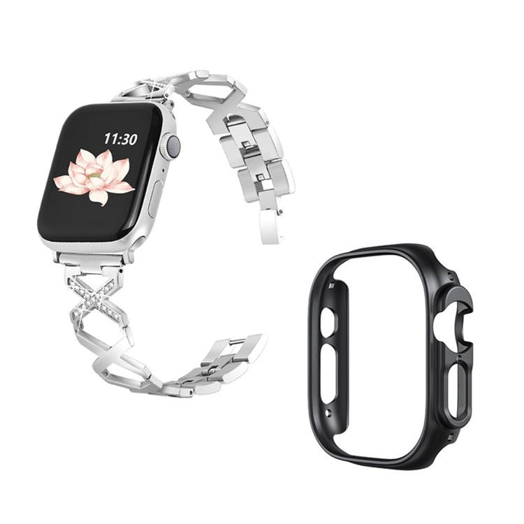 Apple Watch Ultra Metal Rem med Cover - Sølv#serie_5