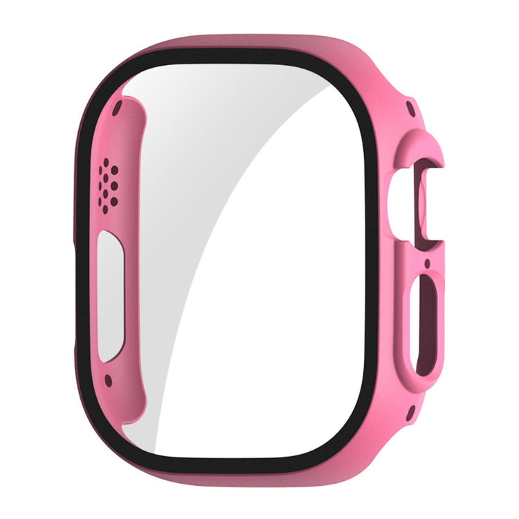 Mega Fed Apple Watch Ultra Cover med Skærmbeskytter i Plastik og Hærdet Glas - Pink#serie_4