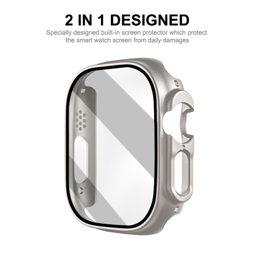 Mega Fed Apple Watch Ultra Cover med Skærmbeskytter i Plastik og Hærdet Glas - Blå#serie_8