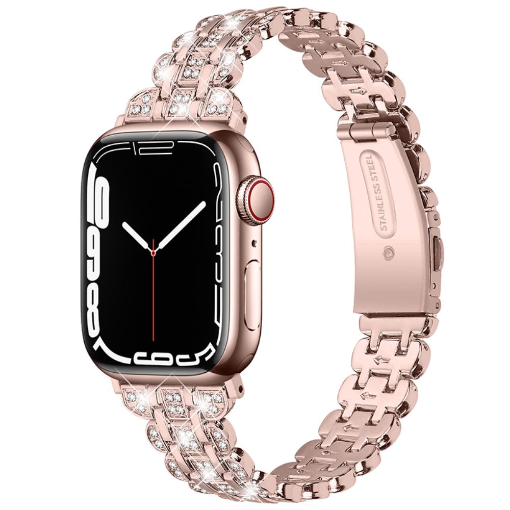 Mega elegant Universal Apple Metal og  Rhinsten Urrem - Pink#serie_1