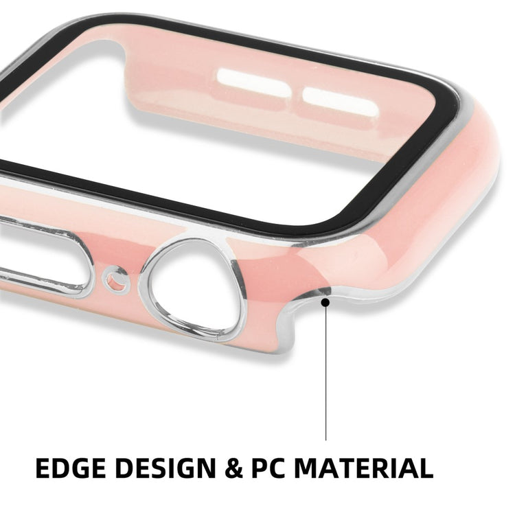 Mega Fint Apple Watch Series 8 (41mm) / Apple Watch Series 7 41mm Cover med Skærmbeskytter i Plastik og Hærdet Glas - Pink#serie_6