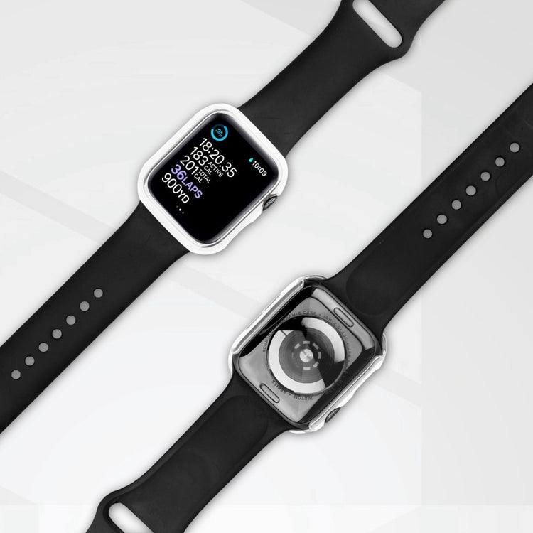 Apple Watch Series 8 (41mm) / Apple Watch Series 7 41mm Plastik Cover med Cover og Hærdet Glas - Hvid#serie_3