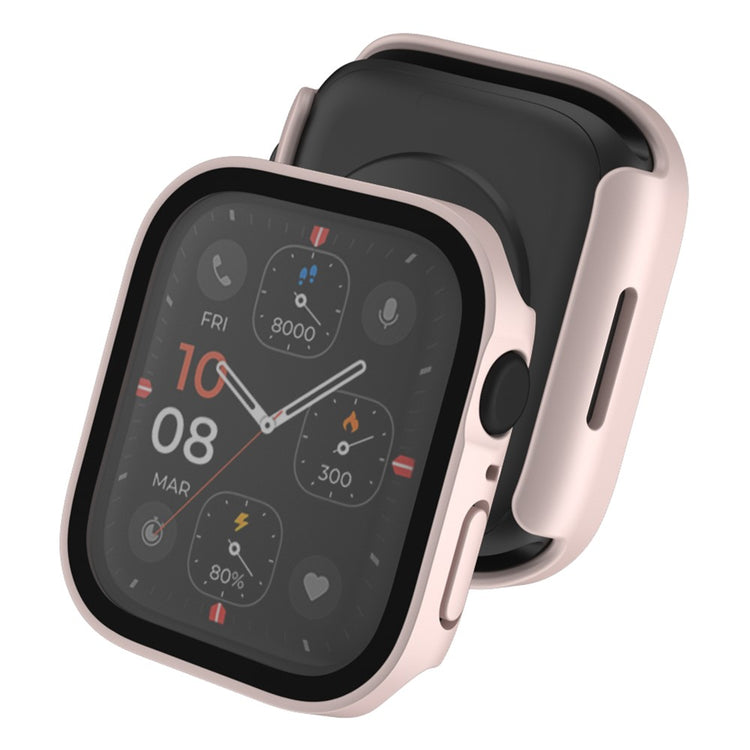 Mega Flot Apple Watch Series 8 (41mm) / Apple Watch Series 7 41mm Cover med Skærmbeskytter i Plastik og Hærdet Glas - Pink#serie_3