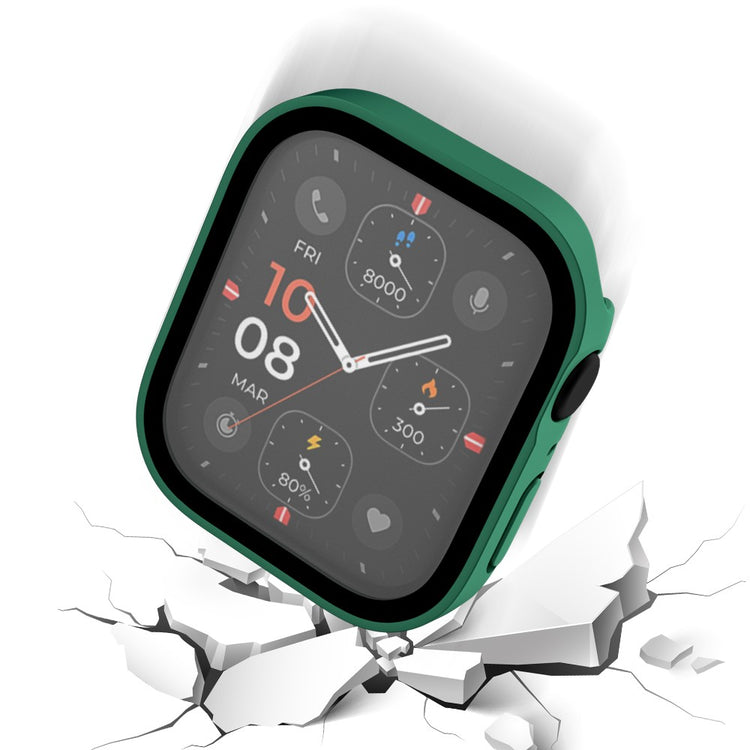 Mega Flot Apple Watch Series 8 (41mm) / Apple Watch Series 7 41mm Cover med Skærmbeskytter i Plastik og Hærdet Glas - Grøn#serie_6