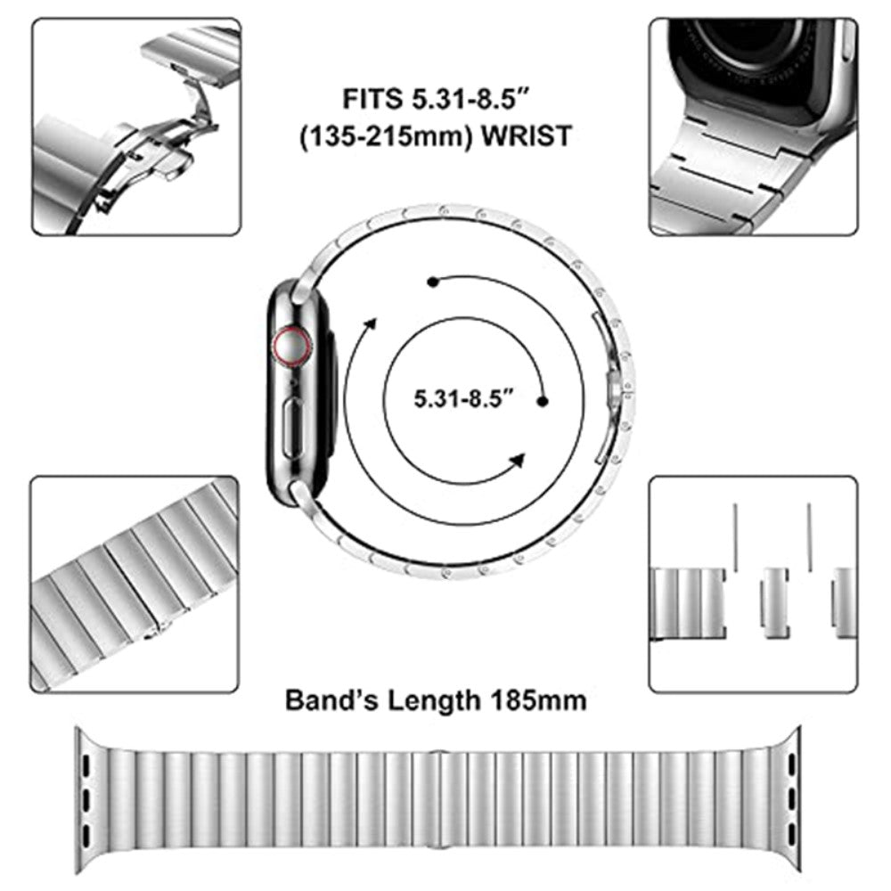 Meget fed Universal Apple Metal Urrem - Sølv#serie_2