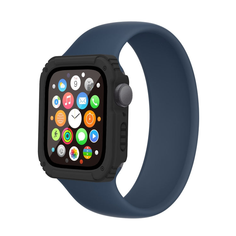 Flot Apple Watch Series 8 (45mm) / Apple Watch Series 7 45mm Cover med Skærmbeskytter i Plastik og Hærdet Glas - Sort#serie_1