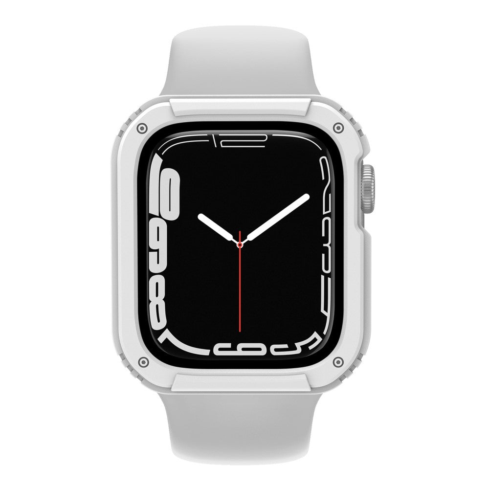 Flot Apple Watch Series 8 (45mm) / Apple Watch Series 7 45mm Cover med Skærmbeskytter i Plastik og Hærdet Glas - Hvid#serie_2