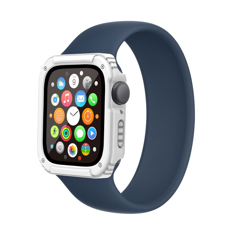 Flot Apple Watch Series 8 (45mm) / Apple Watch Series 7 45mm Cover med Skærmbeskytter i Plastik og Hærdet Glas - Hvid#serie_2