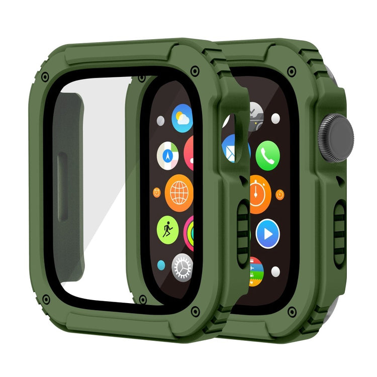 Flot Apple Watch Series 8 (45mm) / Apple Watch Series 7 45mm Cover med Skærmbeskytter i Plastik og Hærdet Glas - Grøn#serie_3