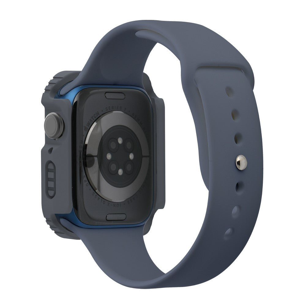 Flot Apple Watch Series 8 (45mm) / Apple Watch Series 7 45mm Cover med Skærmbeskytter i Plastik og Hærdet Glas - Sølv#serie_4