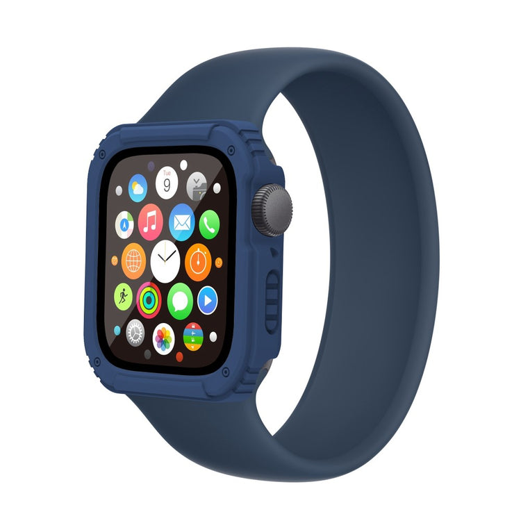 Flot Apple Watch Series 8 (45mm) / Apple Watch Series 7 45mm Cover med Skærmbeskytter i Plastik og Hærdet Glas - Blå#serie_5