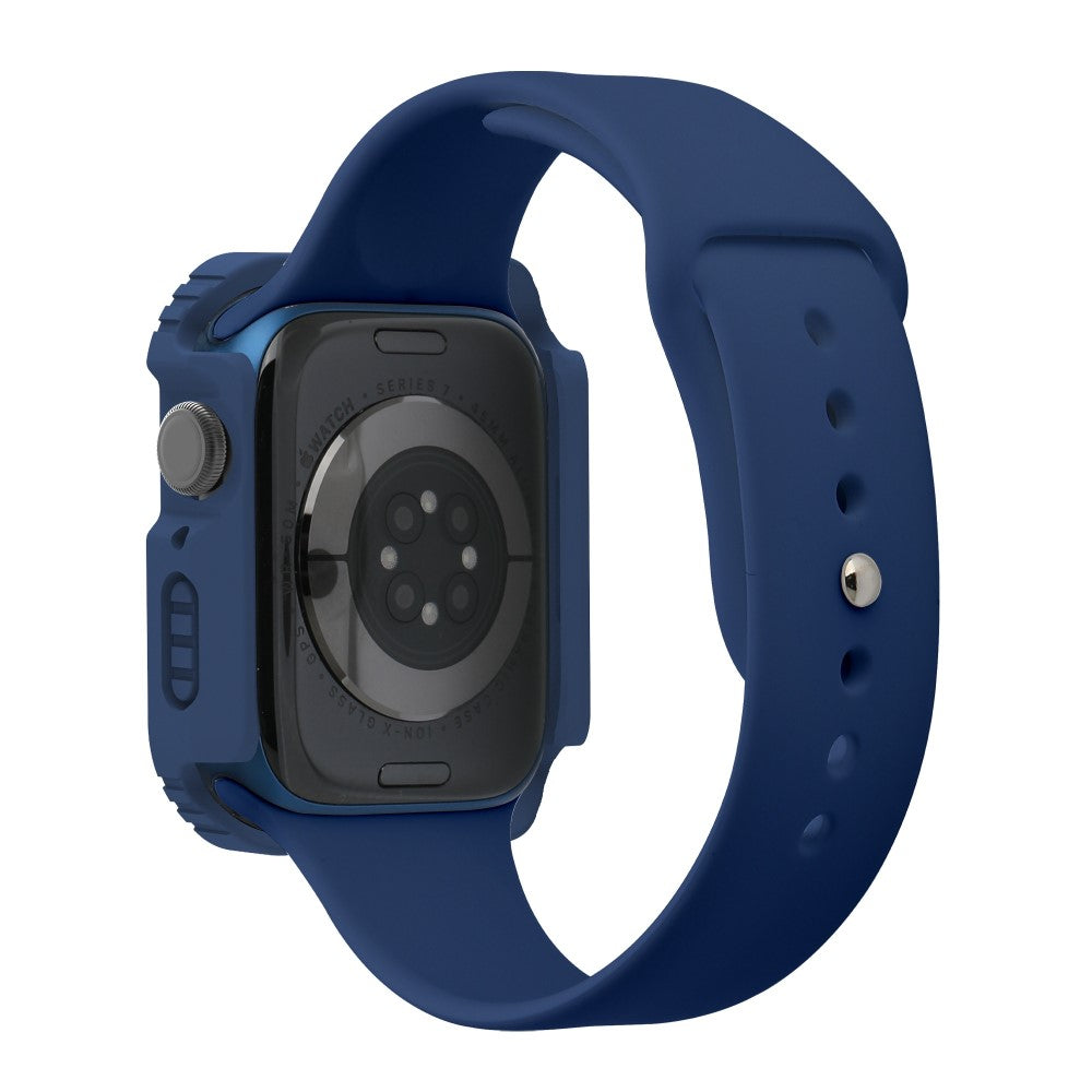 Flot Apple Watch Series 8 (45mm) / Apple Watch Series 7 45mm Cover med Skærmbeskytter i Plastik og Hærdet Glas - Blå#serie_5