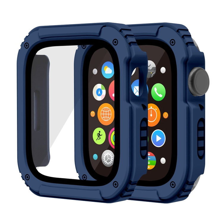 Flot Apple Watch Series 8 (45mm) / Apple Watch Series 7 45mm Cover med Skærmbeskytter i Plastik og Hærdet Glas - Blå#serie_5