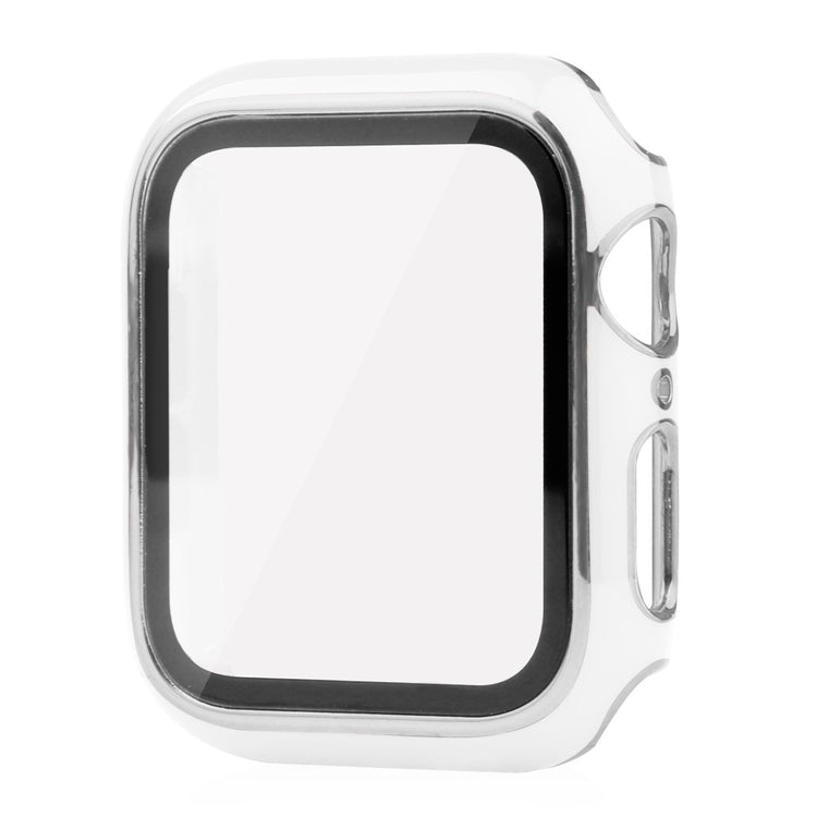 Apple Watch Series 8 (45mm) / Apple Watch Series 7 45mm Plastik Cover med Cover og Hærdet Glas - Hvid#serie_3