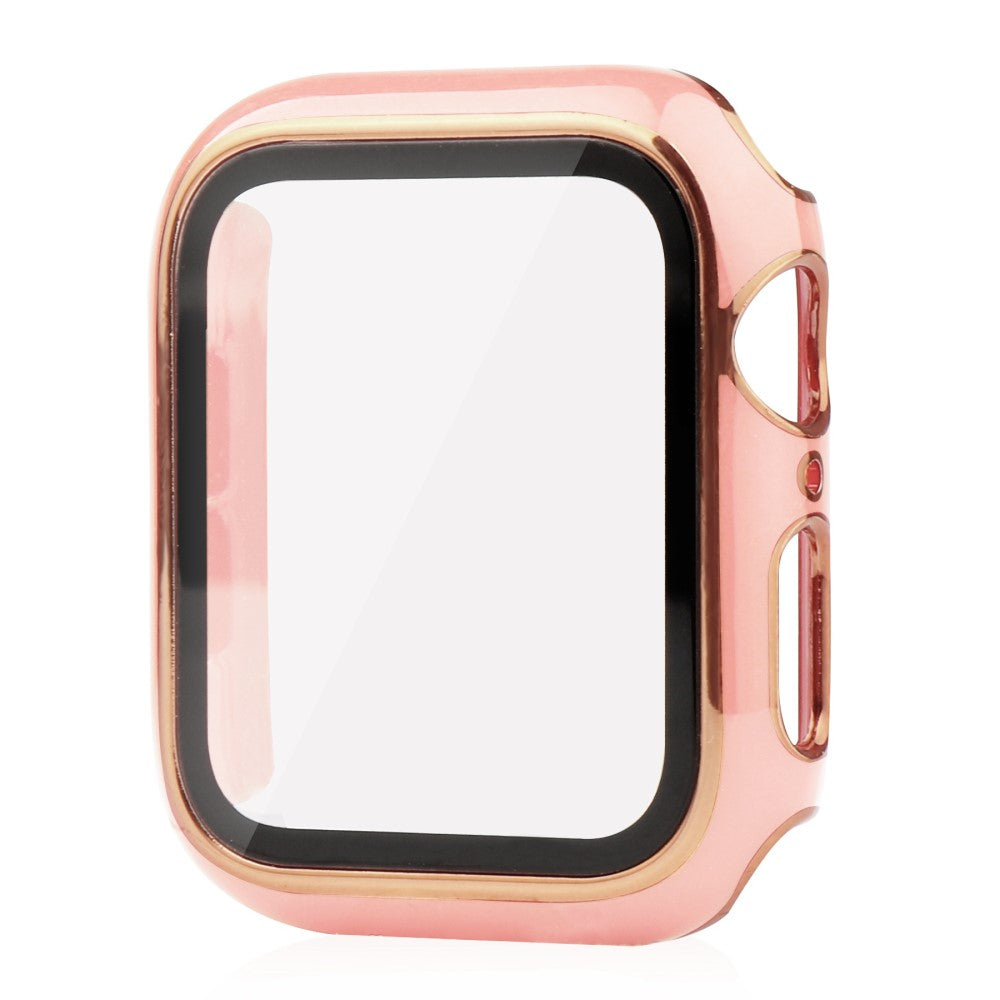 Apple Watch Series 8 (45mm) / Apple Watch Series 7 45mm Plastik Cover med Cover og Hærdet Glas - Pink#serie_5