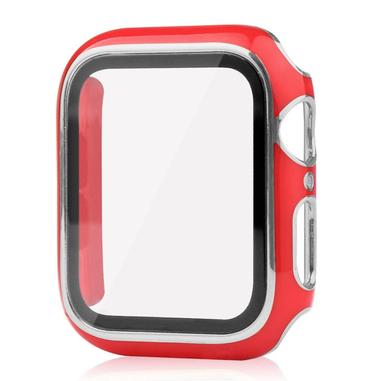 Apple Watch Series 8 (45mm) / Apple Watch Series 7 45mm Plastik Cover med Cover og Hærdet Glas - Rød#serie_8