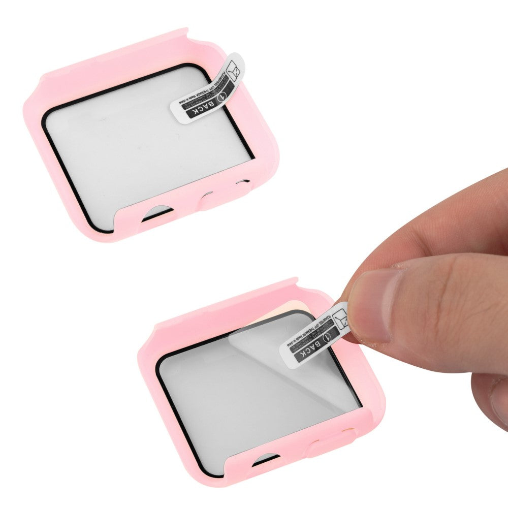 Universal Apple Plastik Rem med Cover og Hærdet Glas - Pink#serie_11