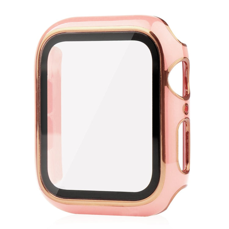 Universal Apple Plastik Cover med Cover og Hærdet Glas - Pink#serie_5