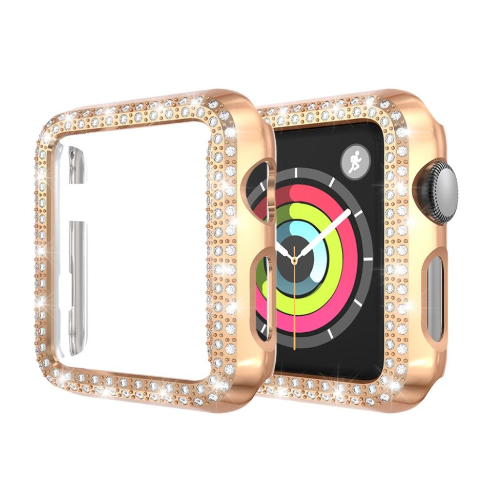 Vildt Fed Apple Watch Series 1-3 42mm Plastik og Rhinsten Cover - Pink#serie_4