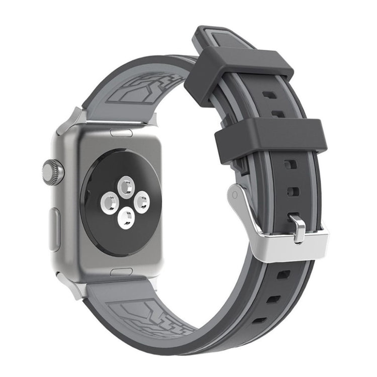 Meget hårdfør Apple Watch Series 1-3 42mm Silikone Rem - Sort#serie_1