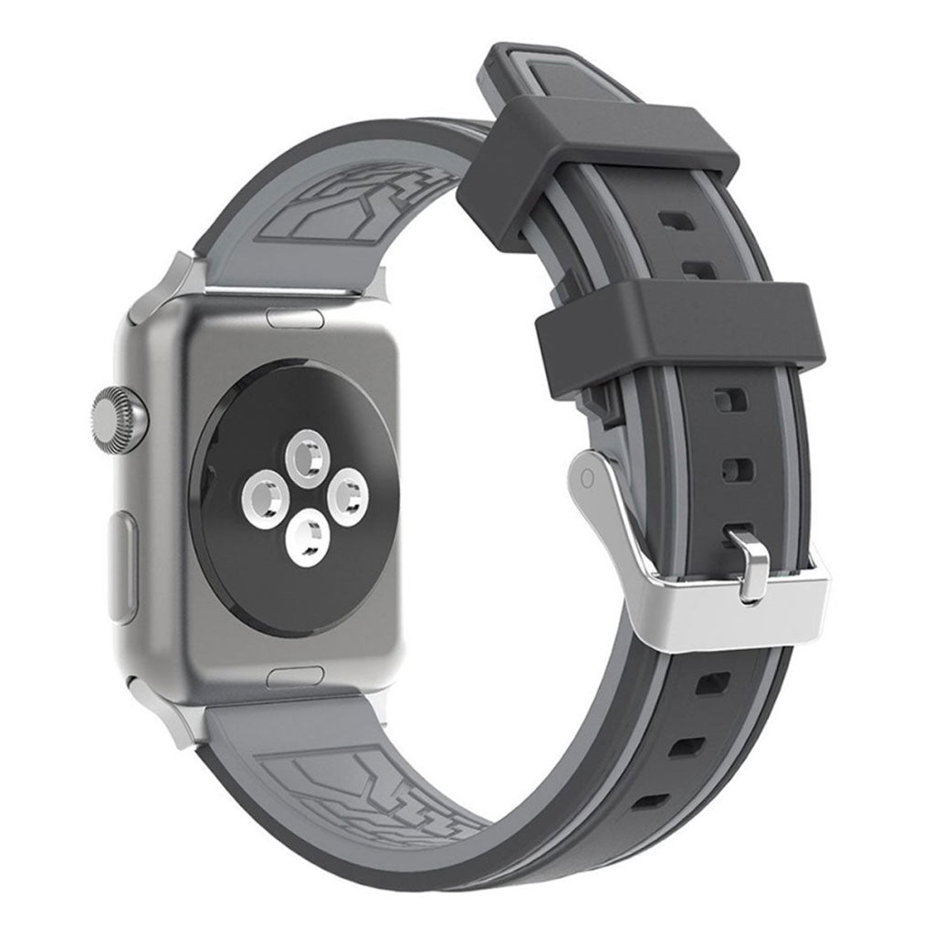 Meget hårdfør Apple Watch Series 1-3 42mm Silikone Rem - Sort#serie_1