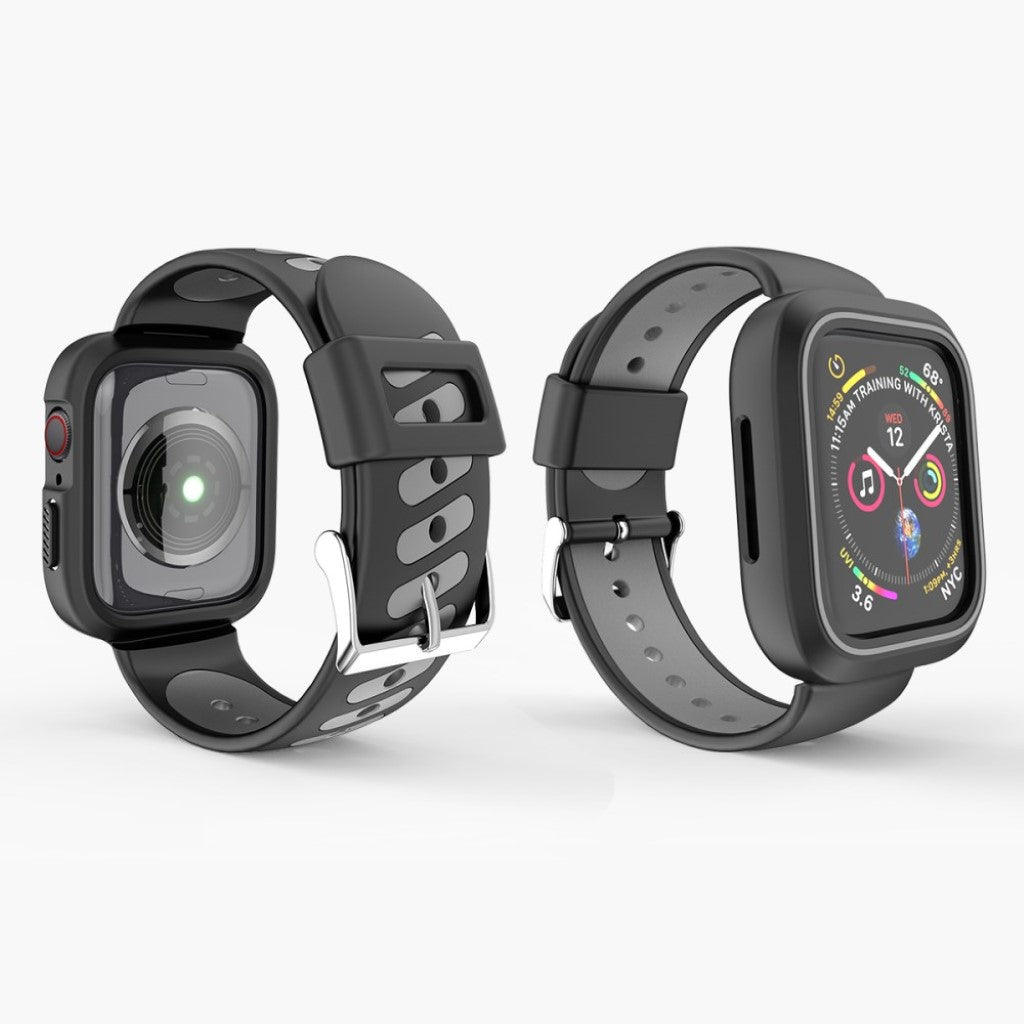 Vildt kønt Apple Watch Series 1-3 42mm Silikone Rem - Sort#serie_1