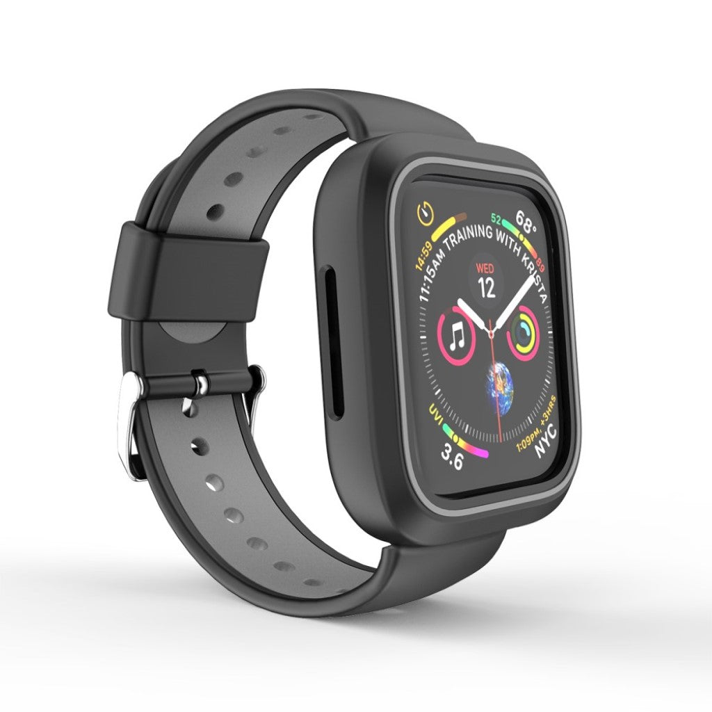 Vildt kønt Apple Watch Series 1-3 42mm Silikone Rem - Sort#serie_1