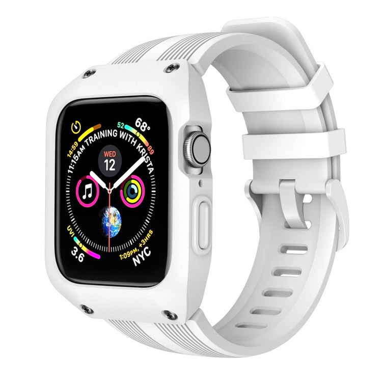 Vildt nydelig Apple Watch Series 1-3 42mm Silikone Rem - Hvid#serie_2