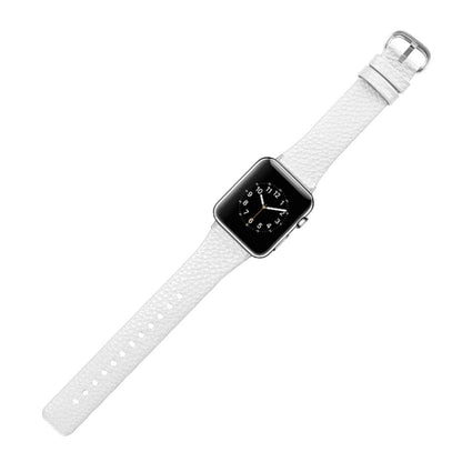 Rigtigt flot Apple Watch Series 1-3 42mm Ægte læder Rem - Hvid#serie_2