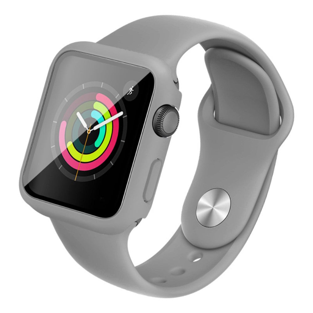 Apple Watch Series 1-3 42mm Silikone Cover med Rem - Sølv#serie_4