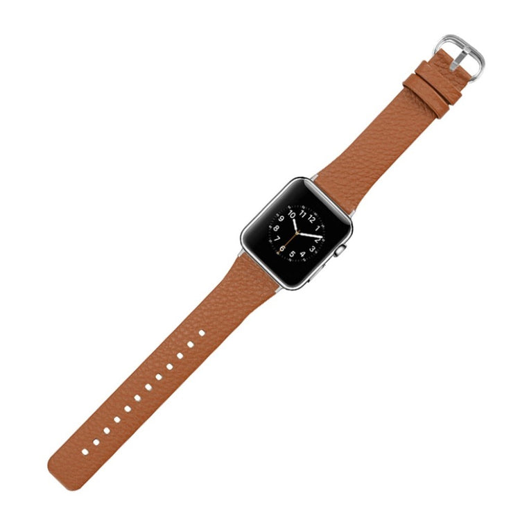 Skøn Apple Watch Series 1-3 38mm Ægte læder Rem - Brun#serie_5