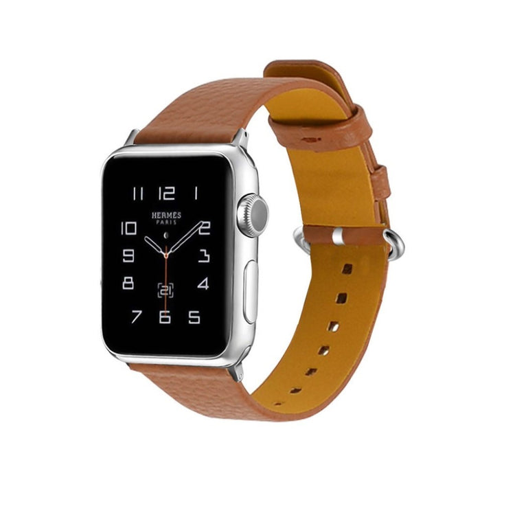 Skøn Apple Watch Series 1-3 38mm Ægte læder Rem - Brun#serie_5