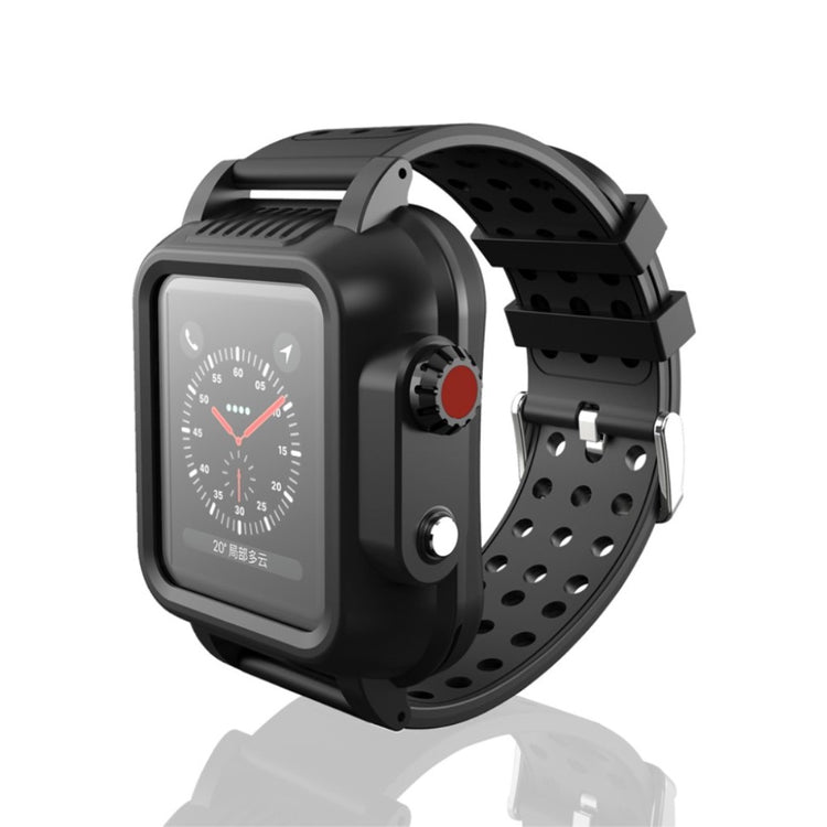 Meget smuk Apple Watch Series 1-3 38mm Silikone Rem - Sort#serie_055