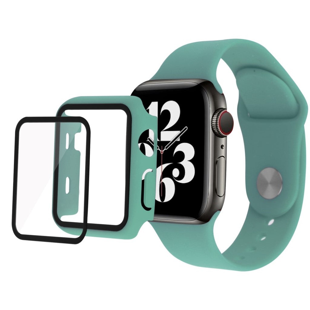 Meget sejt Apple Watch Series 1-3 38mm Silikone og Glas Rem - Grøn#serie_11