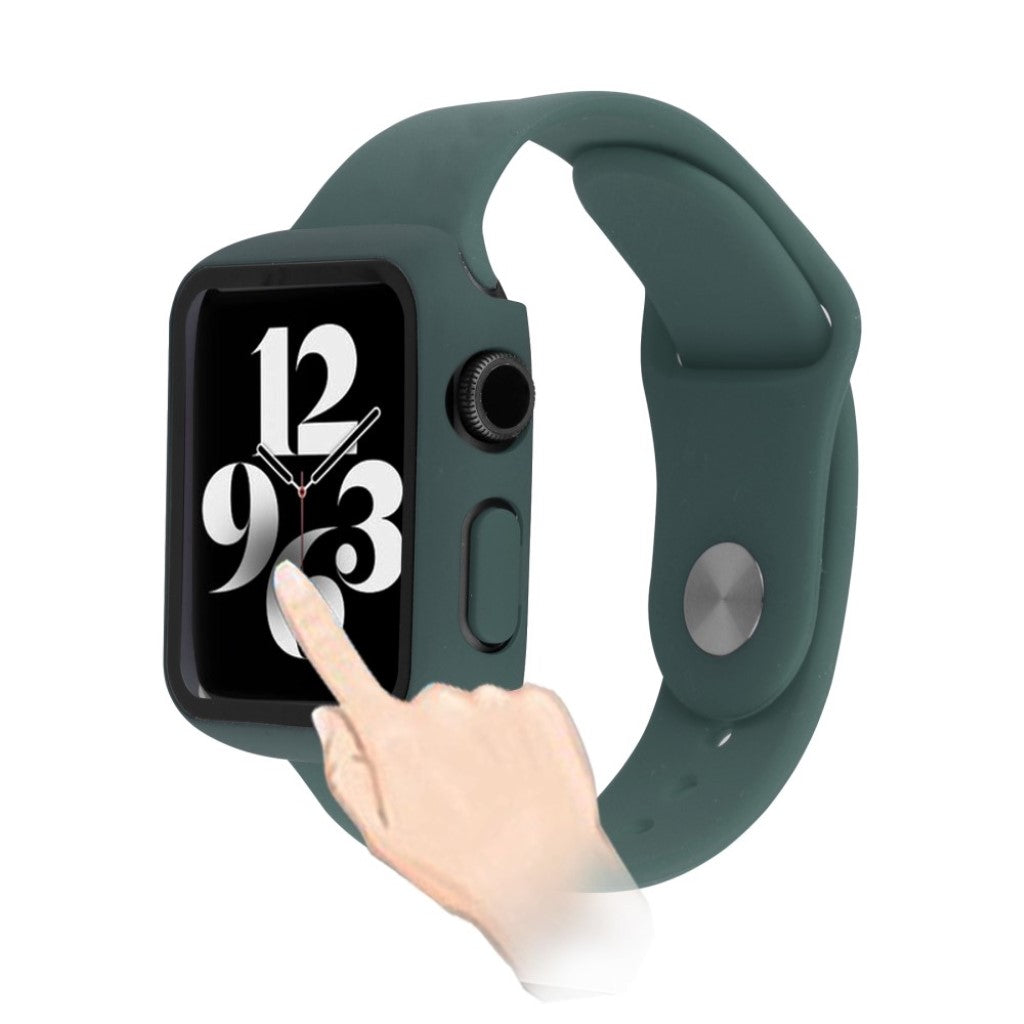 Meget sejt Apple Watch Series 1-3 38mm Silikone og Glas Rem - Grøn#serie_12