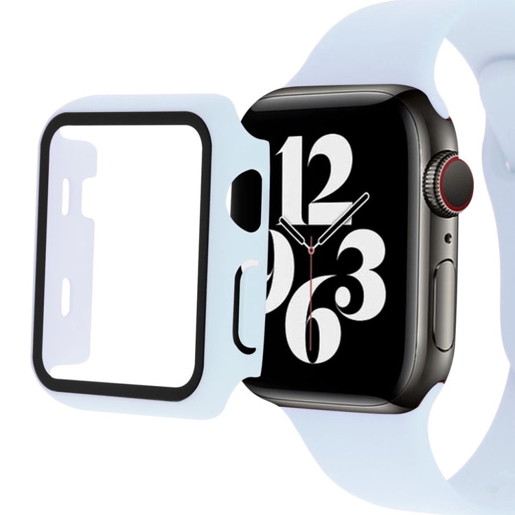 Meget sejt Apple Watch Series 1-3 38mm Silikone og Glas Rem - Blå#serie_13