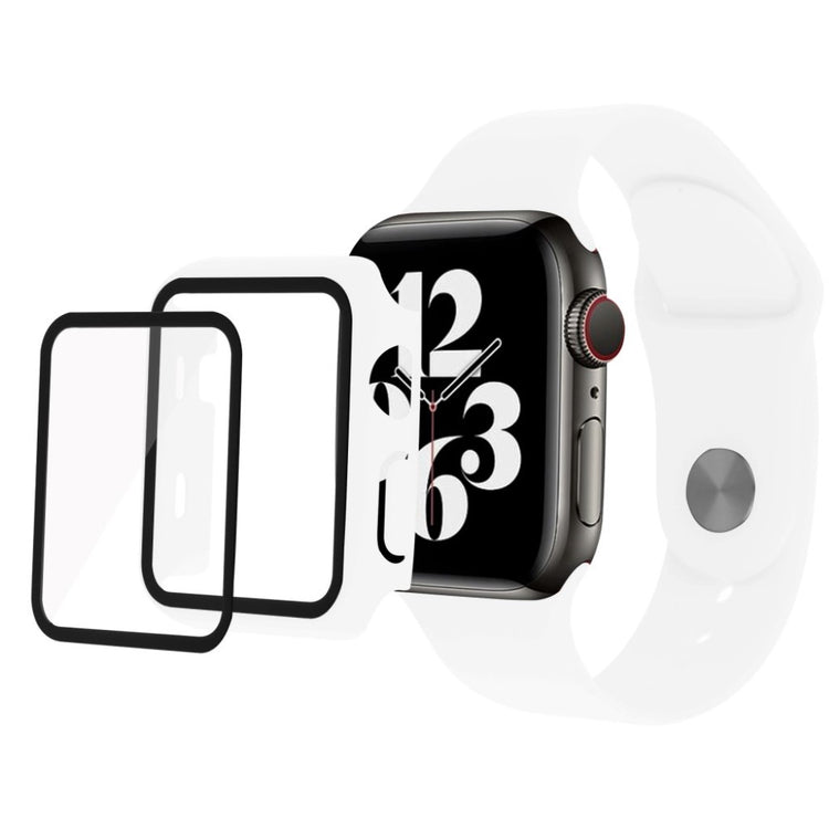 Meget sejt Apple Watch Series 1-3 38mm Silikone og Glas Rem - Hvid#serie_2