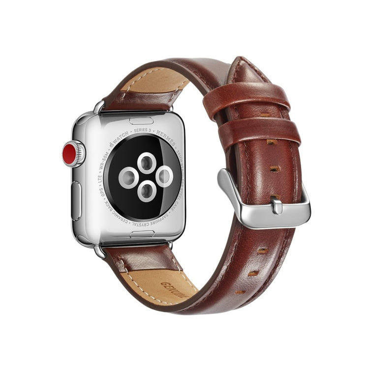 Rigtigt fed Apple Watch Series 4 40mm Ægte læder Rem - Brun#serie_1