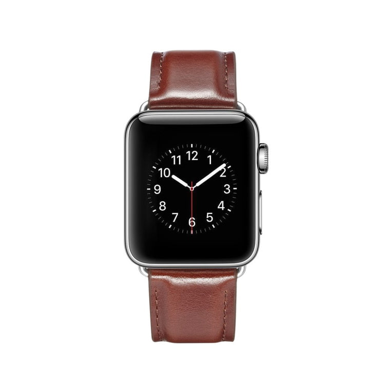 Rigtigt fed Apple Watch Series 4 40mm Ægte læder Rem - Brun#serie_1