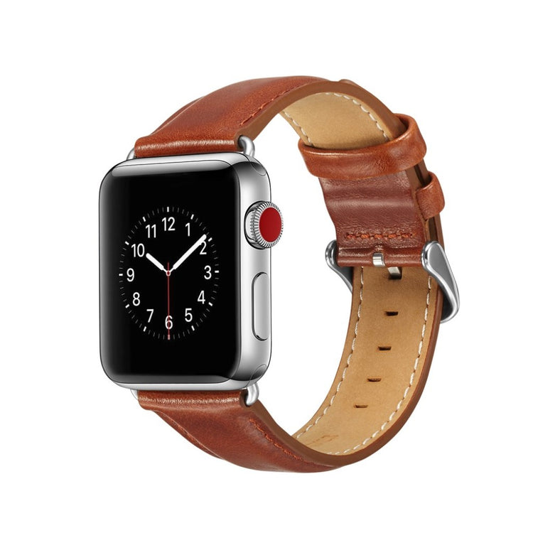 Rigtigt fed Apple Watch Series 4 40mm Ægte læder Rem - Brun#serie_2