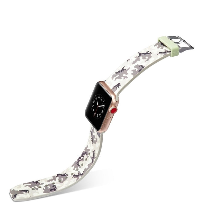 Meget slidstærk Apple Watch Series 4 40mm Silikone Rem - Sølv#serie_8