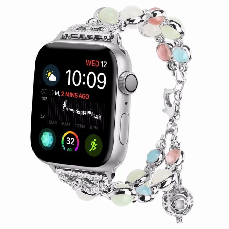 Komfortabel Apple Watch Series 4 40mm Metal og Rhinsten Rem - Sølv#serie_2