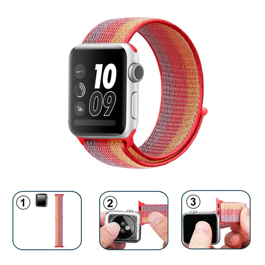 Meget sejt Apple Watch Series 4 40mm Nylon Rem - Rød#serie_2