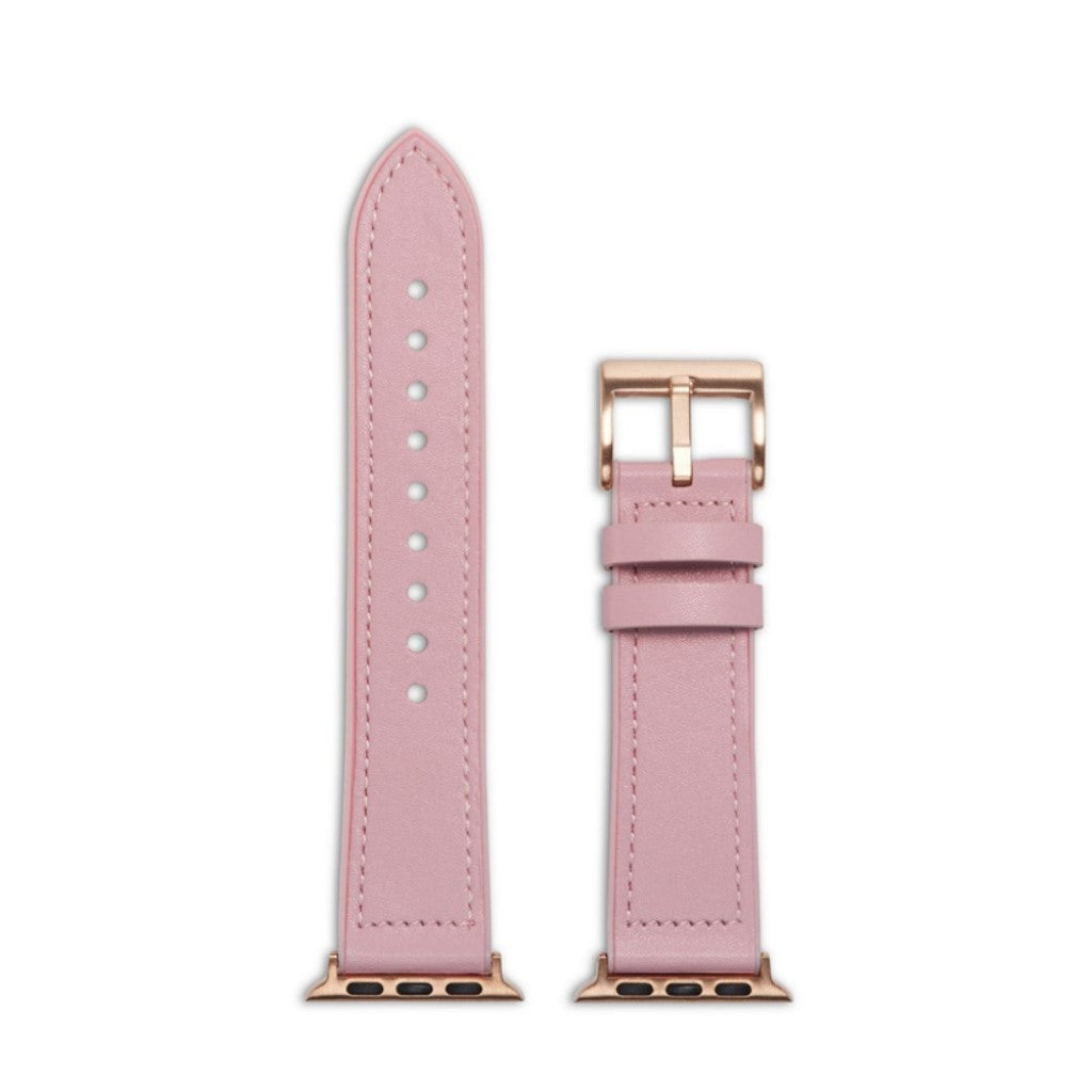 Rigtigt hårdfør Apple Watch Series 4 40mm Kunstlæder Rem - Pink#serie_2