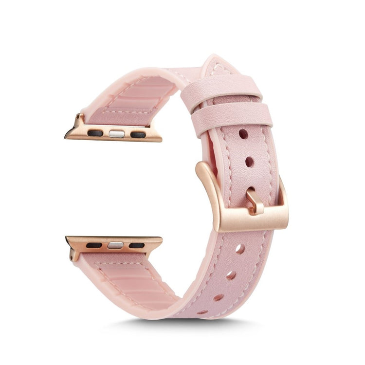 Rigtigt hårdfør Apple Watch Series 4 40mm Kunstlæder Rem - Pink#serie_2