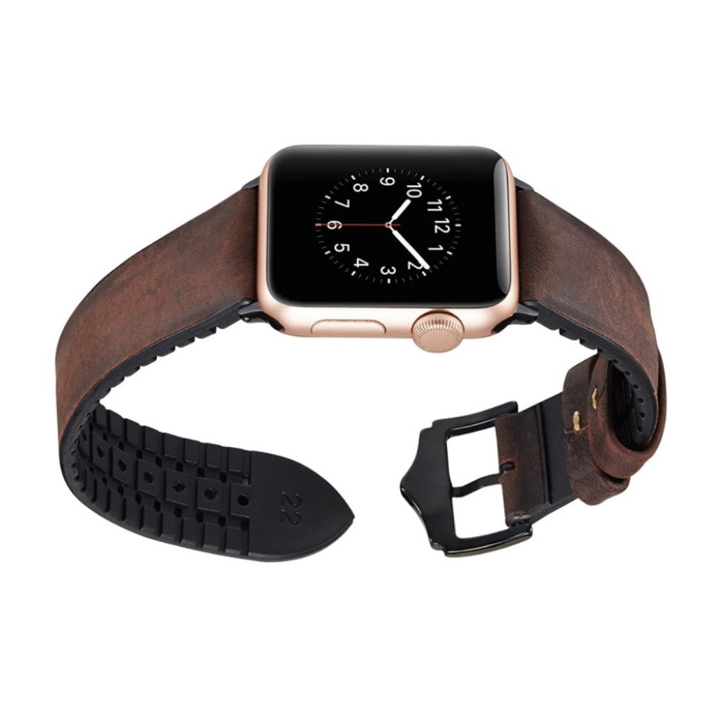 Rigtigt hårdfør Apple Watch Series 4 40mm Kunstlæder Rem - Brun#serie_4