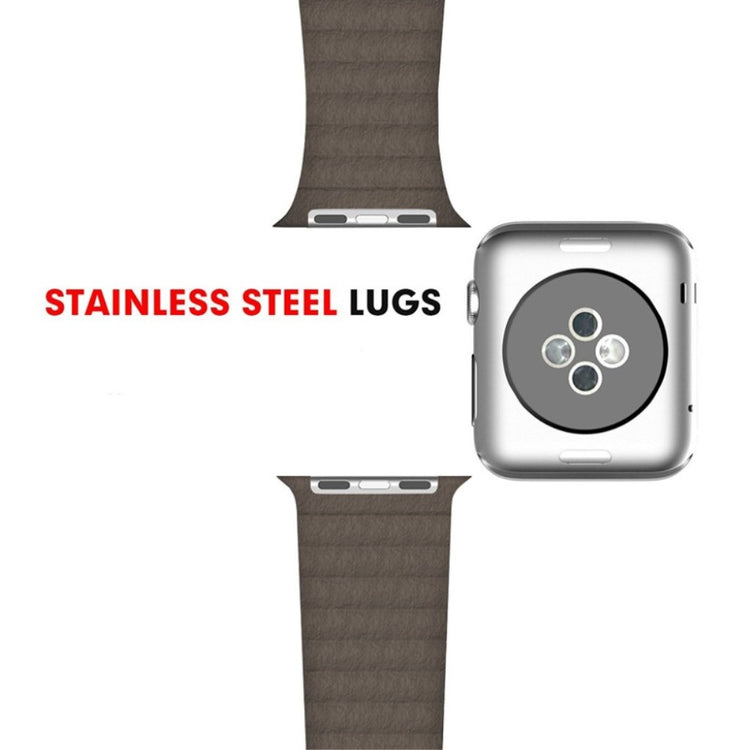 Skøn Apple Watch Series 4 40mm Ægte læder Rem - Brun#serie_1