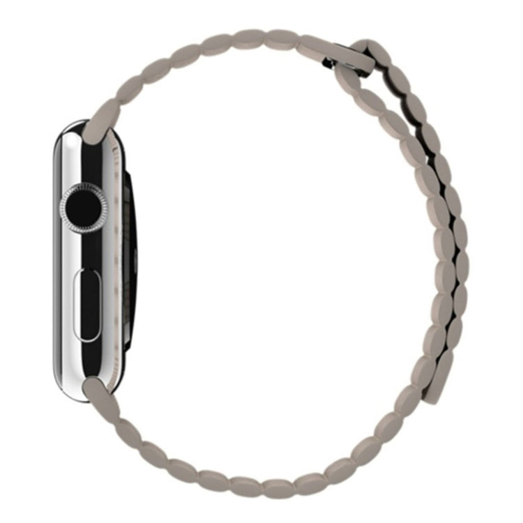 Skøn Apple Watch Series 4 40mm Ægte læder Rem - Beige#serie_3