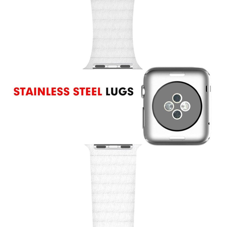 Skøn Apple Watch Series 4 40mm Ægte læder Rem - Hvid#serie_6