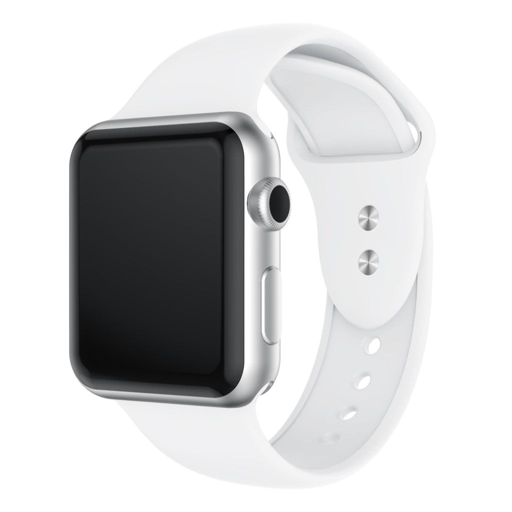 Super fantastisk Apple Watch Series 4 44mm Silikone Rem - Hvid#serie_2